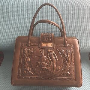 Vintage unique handmade leather bag